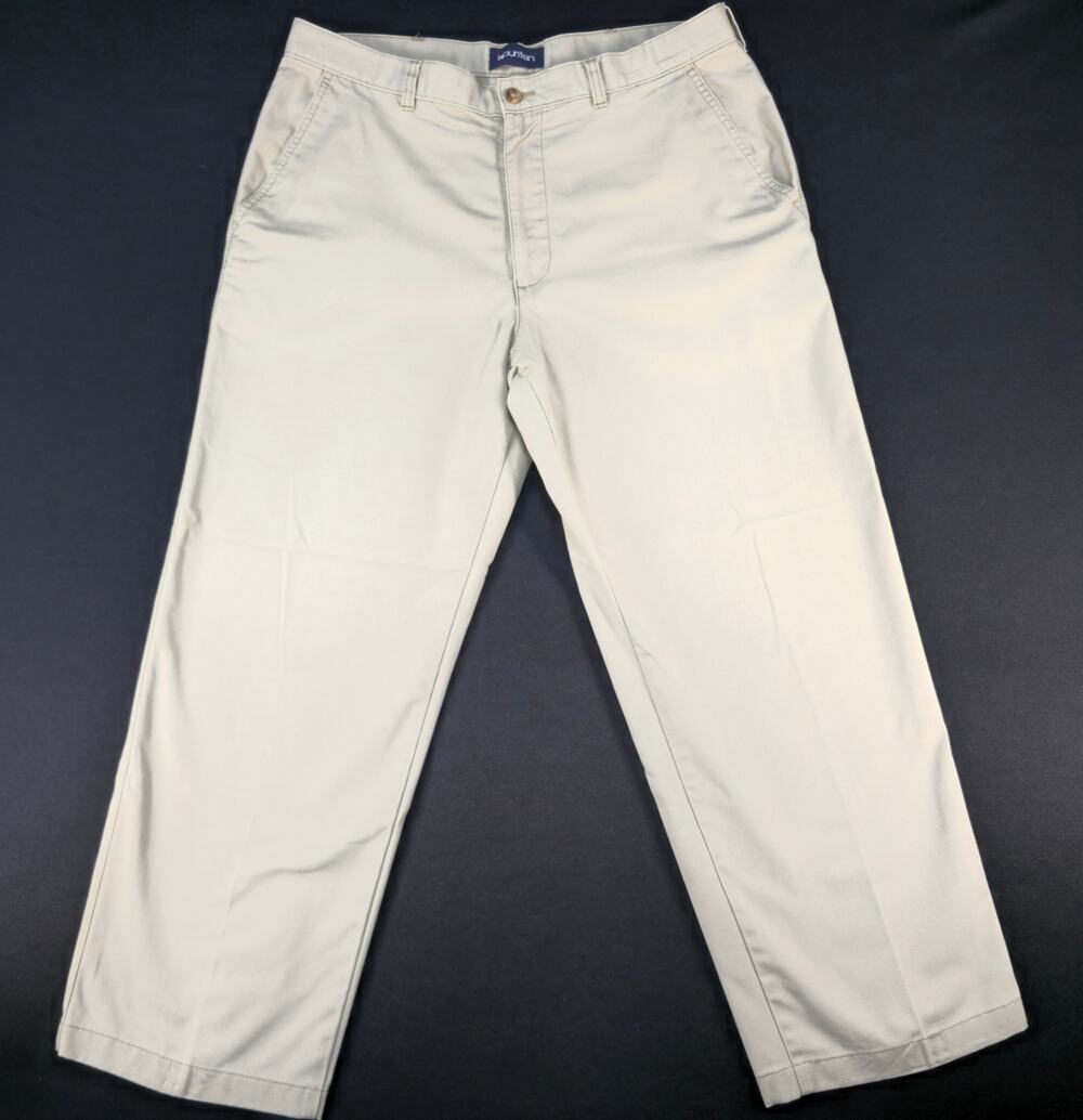 Puritan Men's Khaki Chino Pants 34x29 Beige Flat Front Straight Casual